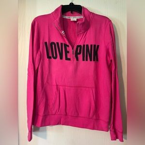 Victoria Secret 1/4 zip pink sweatshirt